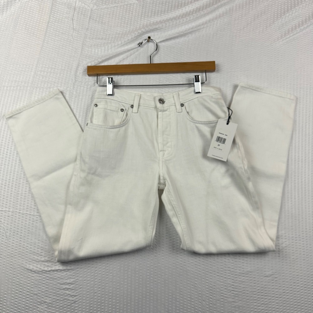 New 7 For All Mankind Julia Boyfriend Jeans Womens 23 Snow White Tapered NWT